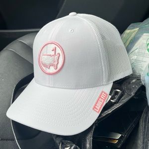 NWT RARE women’s masters performance trucker hat pink and white